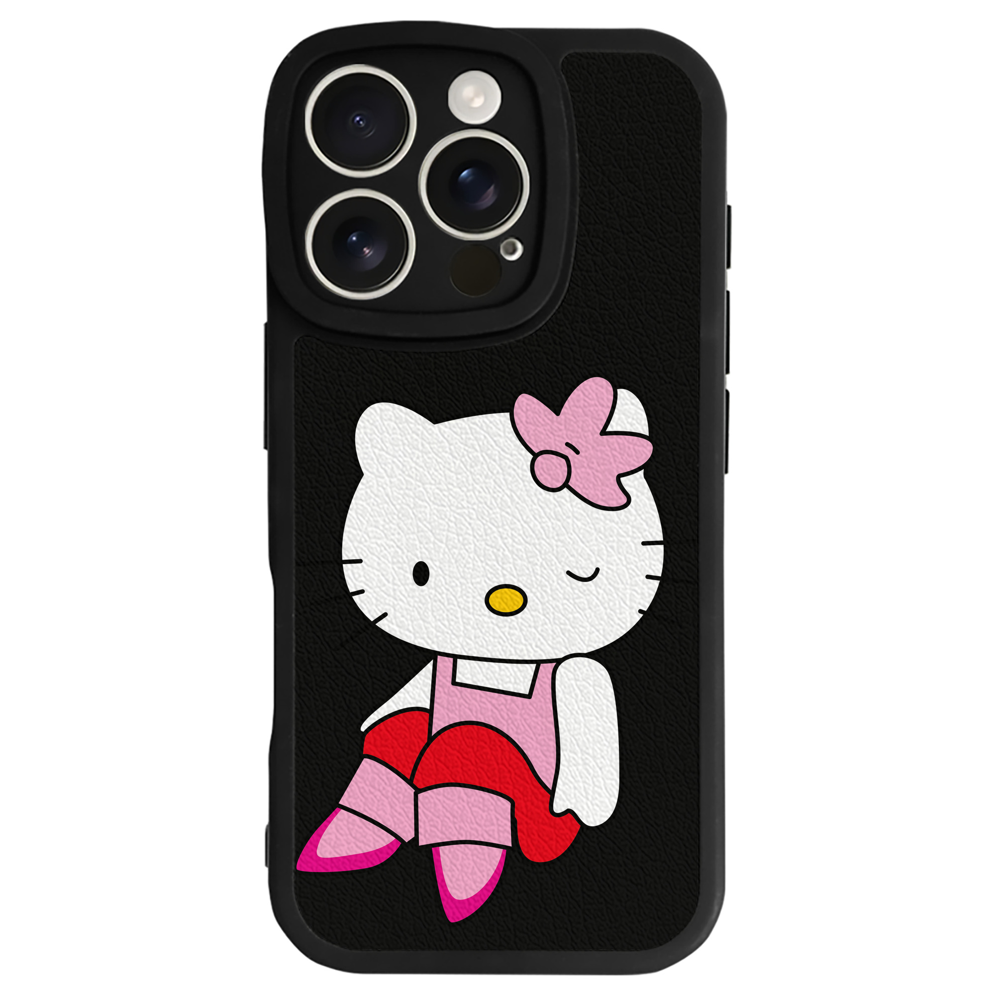 （画像用） Hello Kitty ハローキティ 【iPhone 16シリーズ対応】シリコンスマホケース（レザー調） 材質：シリコン